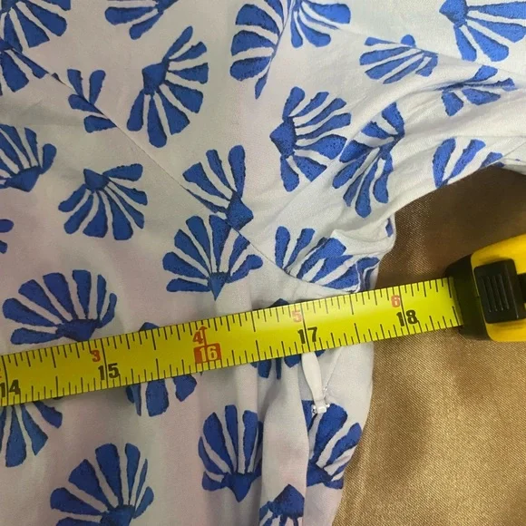 J. Crew Mini Dress Blue and White Floral Long Sleeve Dress - Picture 14 of 16